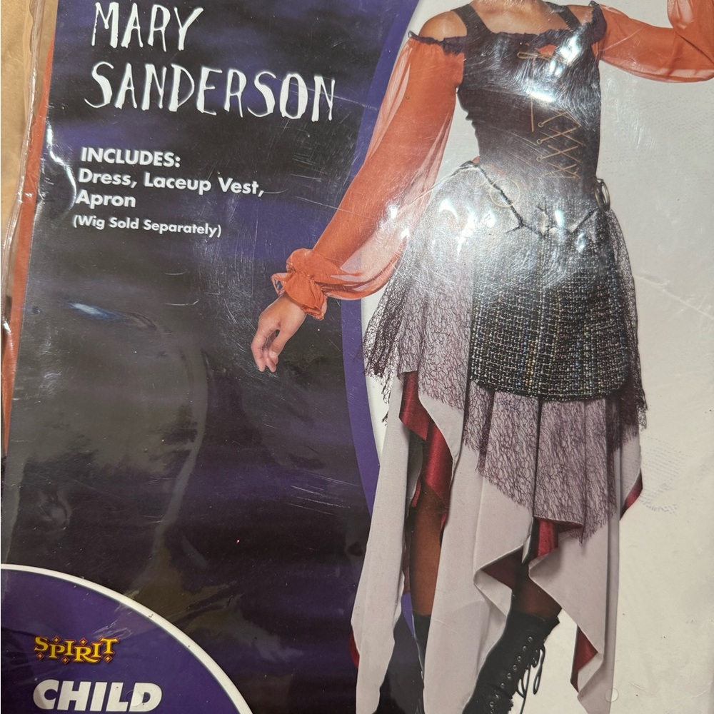 Mary Sanderson Hocus Pocus Kids Costume - Child size Medium 10-12.